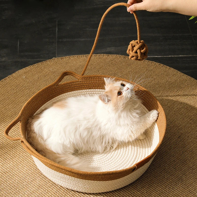 Panier Cocon Tressé pour Chat